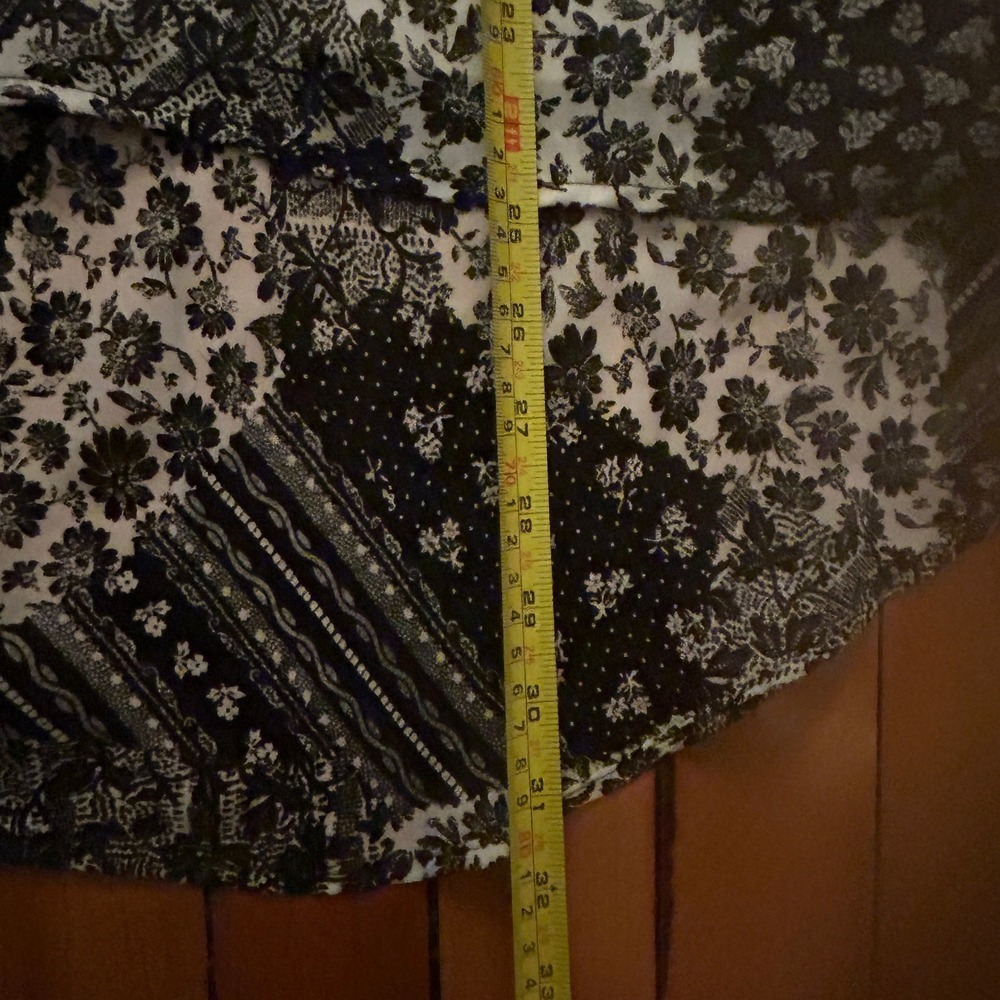 A.Byer Skirt Womens‎ XL Hi Low Black White Patchwork Print Boho Artsy Eclectic - Picture 7 of 9